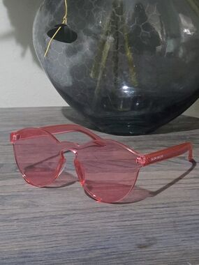 Glow Recipe Pink RimlessTransparent Fashion Sunglasses